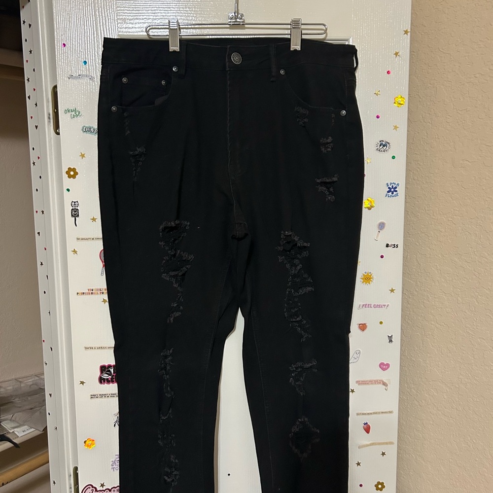 Almost Famous Black Skinny Distressed Jeans